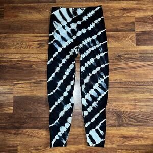 Victoria’s Secret PINK Seamless Leggings Black White Tie Dye Womens Large